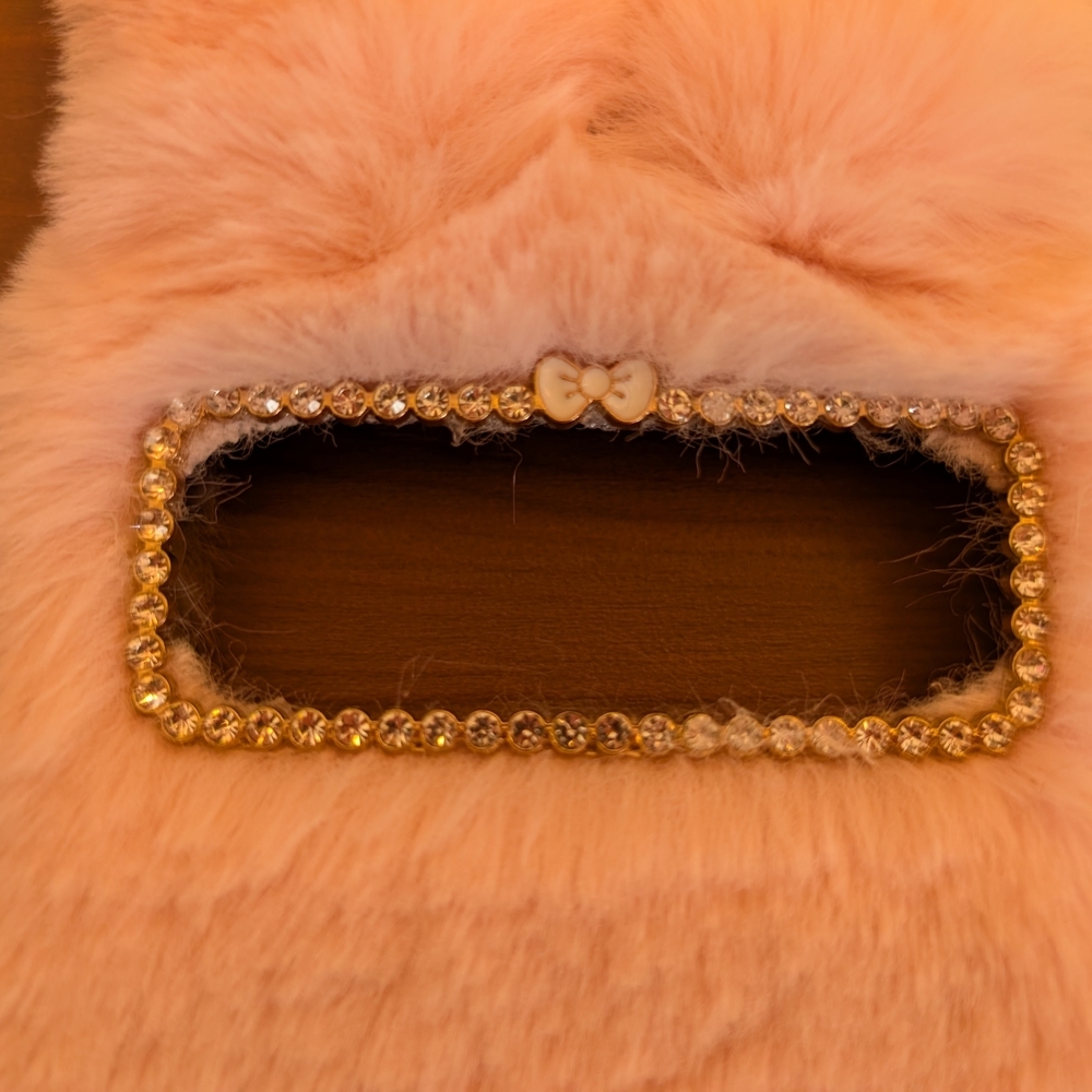 Furry Bunny Ear Phone Case with Rhinestones Pixel 9 Pro/Pixel 9 - Picture 2 of 3